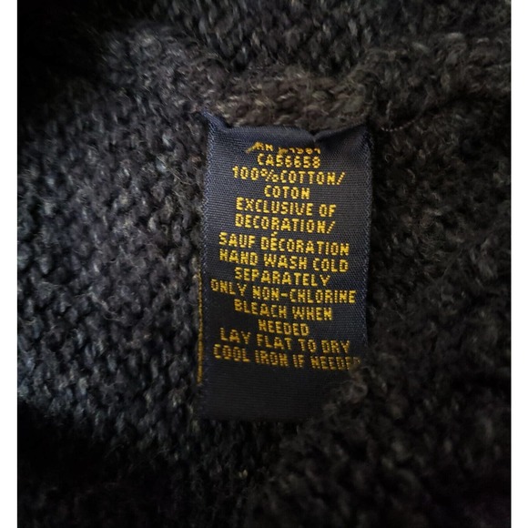 Polo Ralph Lauren Shawl Collar VTG Cardigan Men's Large Sweater Navy Blue Knit - Picture 8 of 9